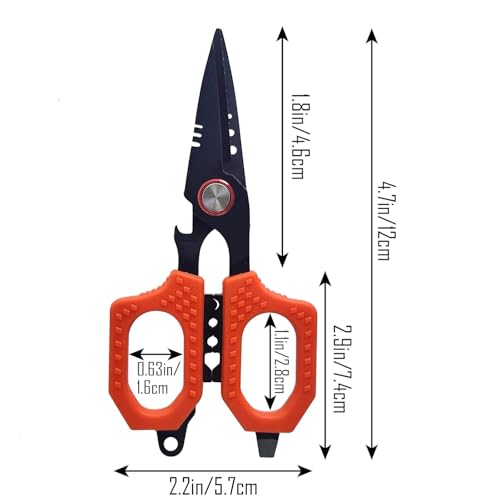 Aventik Clear Fishing Line Organizer Built-in Cutter & Silicone Holes 6C/8C Clear Tangle Free Spool Storage Box for Fishing Line Management - color: 6C Storage+Red fishing scissor