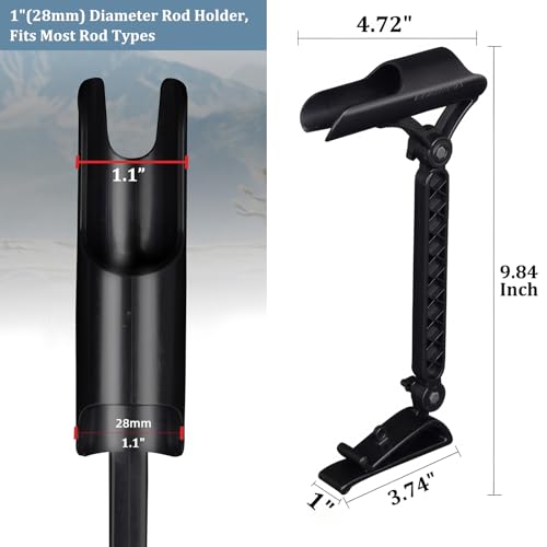 Huntury Adjustable Bucket Rod Holder for Ice Fishing, Clip On Mount, Foldable, Adjustable Angle, Ice Fishing Accessories, Ice Fishing Gear - style: Dual - Adjustment