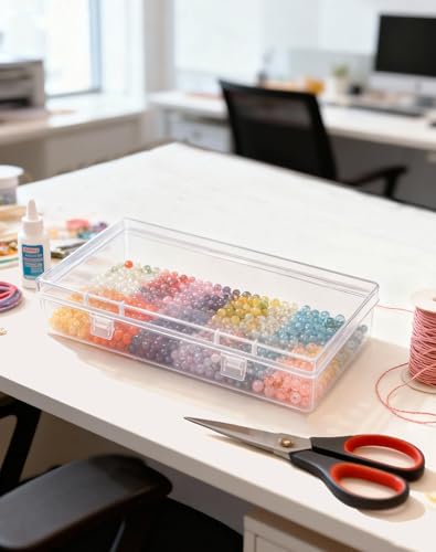 LJY 12 Pieces Rectangular Empty Mini Clear Plastic Organizer Storage Box Containers with Hinged Lids (6.1 x 3.3 x 1.2 inch, Transparent) - color: Transparent, size: 6.1 x 3.3 x 1.2 inch