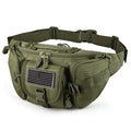 SOWHUP Tactical Fanny Pack,Military Waist Bag Pack with U.S Patch Utility Hip Belt Bumbag for Outdoor Fishing Hiking (Army Green(5 Zipper Pockets)) - color: Army Green(5 Zipper Pockets)