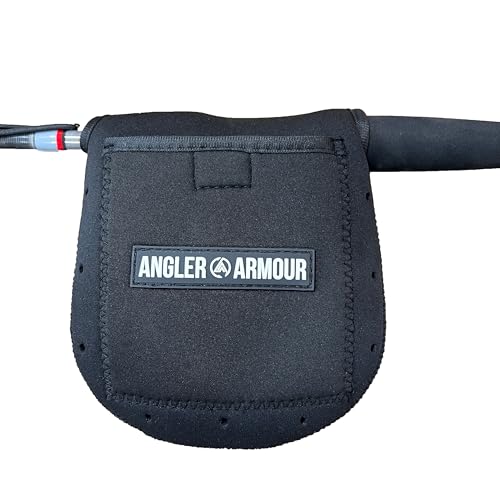 Angler Armour Spinning Reel Cover, Fishing Reel Cover, Neoprene Spinning Reel Case, Spinning Reel Sleeve, Spinning Reel Protective Pouch, Fits 1000, 2000, 3000, 3500 Series Reels (Black) - color: Black