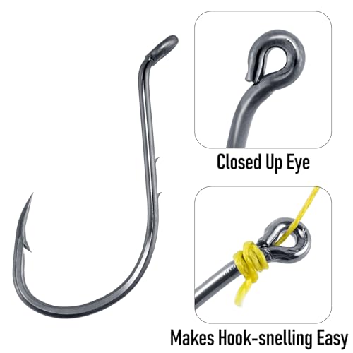 Dr.Fish 100 Pack Octopus Hooks Baitholder Fishing Hooks for Saltwater & Freshwater Live Bait Fishing, Bass Walleye Striper - size: #6-100 Pack