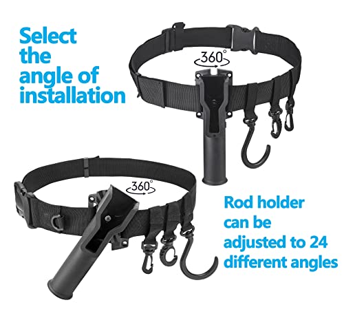 Fishing Rod Holster, Fishing Waist Belt Rod Holder, Adjustable Pole inserter for Spinning Casting Reel Outdoor Fishing - color: Rod Holder Belt Set