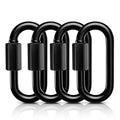 AUTMATCH Carabiner Clips, 3" Spring Snap Hook Caribeener Clips Buckle Pack Grade Heavy Duty Carabiners Quick Link for Camping, Fishing, Hiking, Traveling, 4 Pack - style: Carbon Steel - Chain Links Black