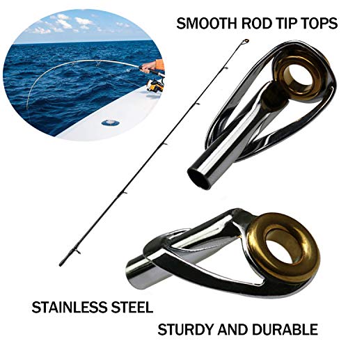 THKFISH Saltwater Rod Tip Repair Kit Heavy Duty Rod Repair Kit Stainless Steel Ceramics Fishing Rod Replacement Tips 30pcs/40pcs - color: 30PCS