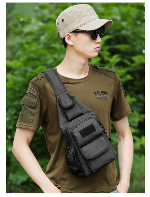Sling Bag Crossbody Backpack for Men, Tactical Chest Shoulder Bags Daypack | Camouflage Cross Body Bag with Convertible Waterproof Shoulder Strap Trendy Casual Daypacks and Water Bottle Holder Chest Bag - color: Color 6