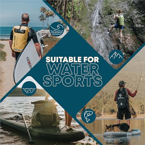 Earth Pak Waterproof Dry Bag with Zippered Pocket - Waterproof Dry Bag Backpack Keeps Gear Dry - color: Clear, size: 5L