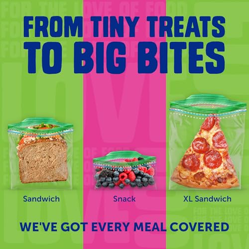 Ziploc Lunch Trio Variety Pack, Easy Open and Close, Plastic Food Storage Bags, 225 count