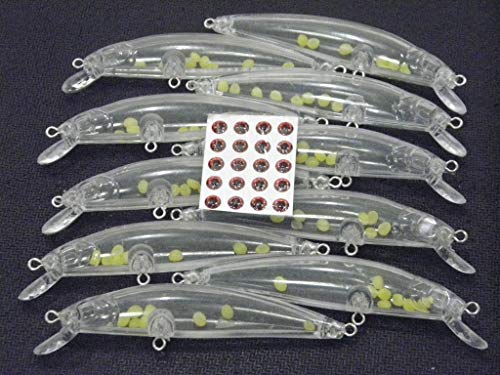 10 Blank Unpainted Minnow Crankbait Topwater Lipless Jerkbait Fishing Lures V3 - color: UPM641P10