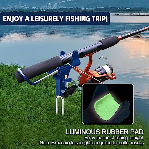 LBW Fishing Rod Holders for Bank - Fishing Pole Holders for Ground, Shore, Beach 360 Degree Adjustable Rod Holders 2 Pack - style: Reinforced Nylon - Luminous