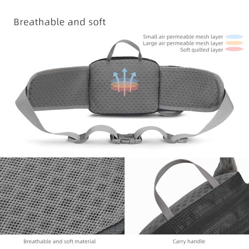 Lightweight Sports Fanny Pack with Bottle Holder,Waist Pack for Hiking,Running,Cycling & Outdoor Adventures (Black) - color: Black