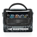 KastKing BaitSpace Line Management Bag, Fishing Line Storage Bag with Water Resistant Nylon, Clear View Window, Removable Divider, Tangle-free Leader Line Holder - color: A: Black Camo-Medium