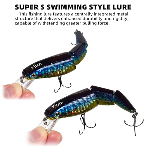 Kilitn Fishing Lures Kit, Artificial Fishing Bait, 152-Piece Tackle Box with Crankbait, Swimbait, Topwater Lure, Soft Bait, Hooks, Jigs, Crankbait Snaps, Lure Gear Kit for Bass Freshwater Saltwater