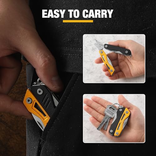 VIRENKNIFE Multitool,13-in-1 Stainless Steel Multi Tool Pliers with Pocket Knife,Bottle Opener，Screwdriver，Perfect for Camping, Outdoor and Everyday Use,Gifts for Men Dad（Black & Yellow） - color: Black & Yellow
