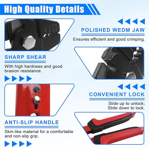 Fishing Crimping Tool Kit Wire Crimping Tool Stainless Steel Fishing Crimping Pliers with 300pcs Aluminum Crimp Sleeves Kit Effort-Saving Wire Crimper Tool, 4 Size Crimp Sleeves Fishing Tackle Pliers - color: High Carbon Crimping Pliers