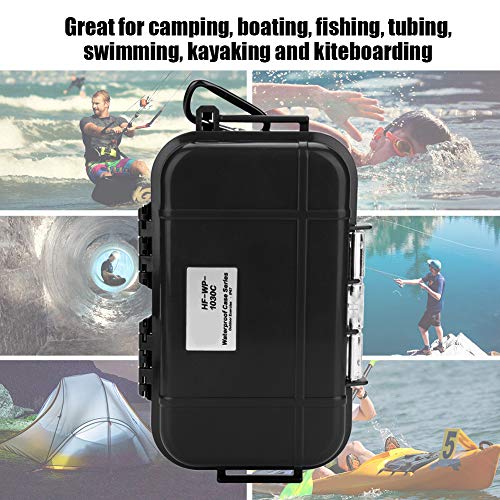 Joyzan Waterproof Storage Case, Outdoor Survival Shockproof Box Airtight | Carry Floating Hard Shell Wet Dry Container Travel Sealed Organizer Marine Tool Carrying Protecting Boating Camping Fishing - color: Black