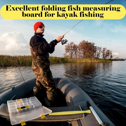 VioraWhite 2 Pcs Fish Measuring Board - 32in/80cm Folding Fishing Ruler Fishing Measurement Ruler Crab Measuring Tool Lightweight Bump Board Measuring Ruler for Boat Kayak - style: 32”/80cm Dual Scale