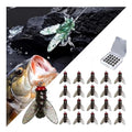 Bionic Fly Fishing Bait (20PCS) - 2024 New Trout Jigs Swimbaits Dry Flies Bass Fly Fishing Lures Kit, Saltwater ＆ Freshwater Flies Spinner Swim Baits Fly Fishing Hook Panfish Lures Set - color: Black, size: 12mm