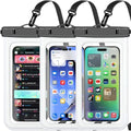 Famoby 3 Pack White Waterproof Phone Pouch, Phone Waterproof Case,Cell Phone Dry Bag,Protection Level: IP68,Beach Cruise for iPhone,Samsung,and More,Lanyard Included,(Fits Up to 8.3"),White - color: A,White 3 Pack