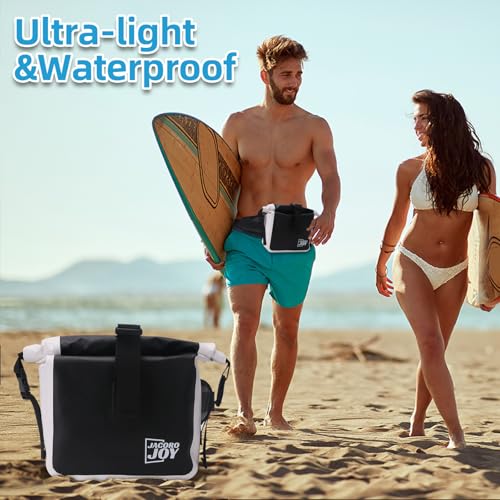 Waterproof Fanny Pack, Floating Dry Bag Pouch with Adjustable Waist Strap Large Capacity, Waterproof Waist Bag for Kayaking Boating Fishing Cycling Beach (Black)