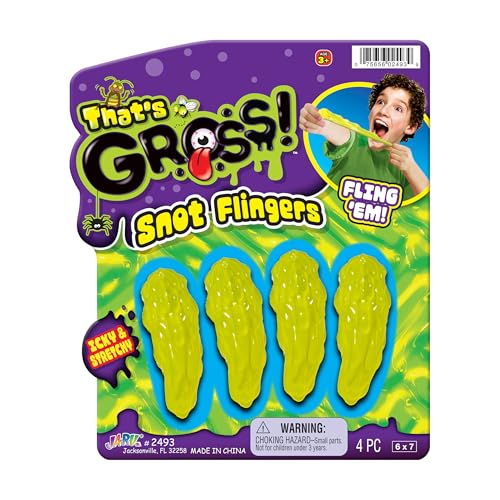 JA-RU Gross Snot Flinger Toy (1 Pack) Icky & Stretchy Launching Booger. Halloween Party Favor, Gross Toy, Sticky Flinger, Launcher, Prank, Party Favor, Classroom Prize 2493-1 - color: Snot Flingers, size: 1 Pack