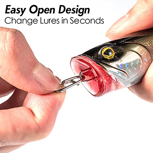 Dr.Fish Fishing Speed Clips Power Quick Clips for Fishing Lures Quick Change Stainless Steel Lure Snaps Saltwater Freshwater Crankbait Tackle Snaps - color: XL-175LB-1.2", size: 20 Pack