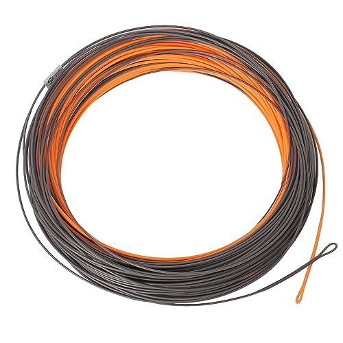 Trout Fly Fishing Line, Weight Forward Floating with 2 Welded Loops - color: Grey+Orange, size: WF4F-100FT