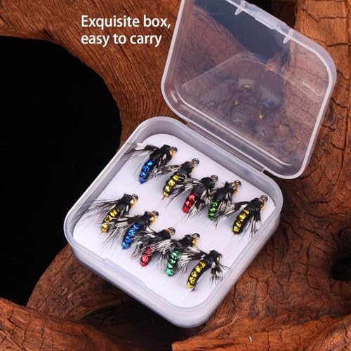 Fly Fishing Lures Kit Fishing Fly,Fly Fishing Kit Fly Fishing Lures,Handmade Lures Assortment Kit Artificial Bait Hooks for Bass Trout Salmon Fishing,Suitable for Freshwater and Saltwater - size: Bionic venomous fly