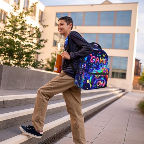 Video Game Backpack for School Boys Graffiti Gaming School Bookbags for Kids Gothic Skull Backpack for Preschool Kindergarten Bookbags Nursery Daycare - color: Game 01