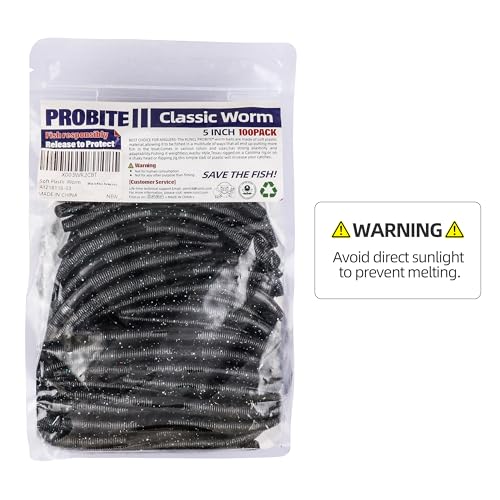 Soft Fishing Worm 100PCS, 3/4/5/6" Mega Value Pack Senko Style Soft Lures for Bass, Plastic Worm Stick Baits, Multicolor, Cost-Effective Fishing Gift - color: Black Blue Flake, size: 3"