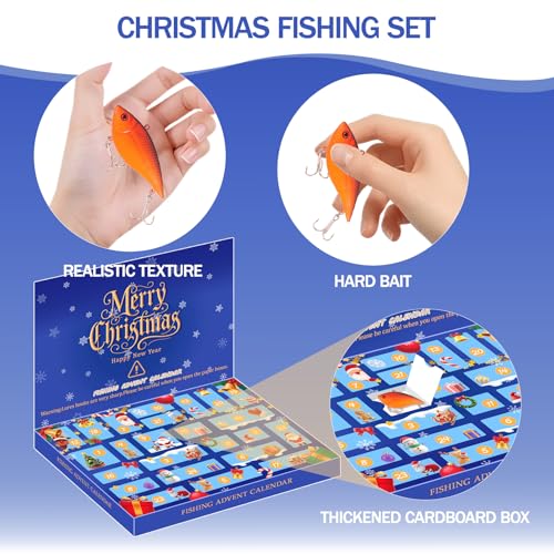 Fishing Lures kit, 27 Pcs Surprise Set Bass Fishing Lures for Freshwater,Fishing Gear Set- Valentine Gifts for Men, Father's Day Fishing, Fishermen, and Anglers