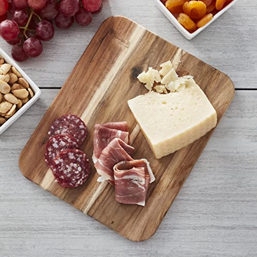 Farberware Acacia Wood Cutting Board, 8" x 10" - Reversible Charcuterie Board for Kitchen Prep, Chopping Meats & Veggies, Gentle on Knives, Kitchen Starter & Gift Essential