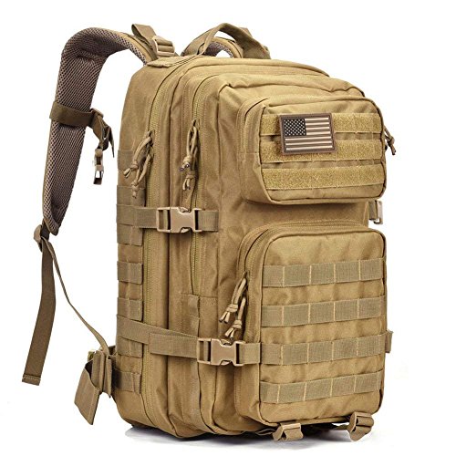 REEBOW GEAR Military Tactical Backpack Army 3 Day Assault Pack Molle Bag Rucksack - color: Tan