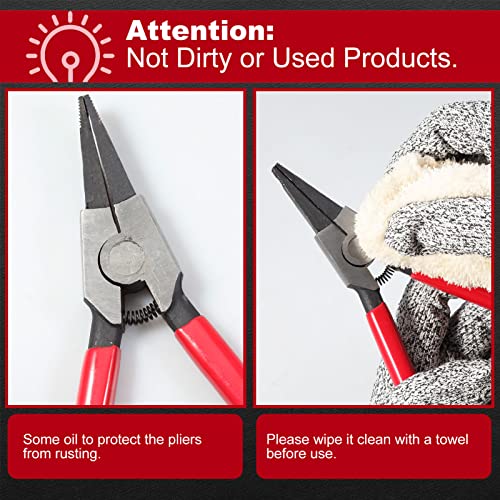 SPEEDWOX 8 Inches Lock Ring Pliers for Removing Installing Gearshift Locking Rings Special Angle Tip Circlip Retaining Ring Pliers Automobile Transmission Clutch Shafts Tool - style: 8"