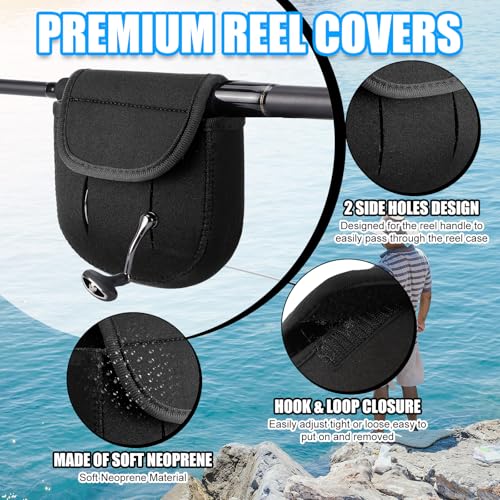 Fishing Spinning Reel Covers Case for 2000-6000 Series Baitcasting Trolling Fishing Reels Protective Bag Case Pouch Sleeve Gloves - color: Black, size: 2000-3000 Spinning Reel