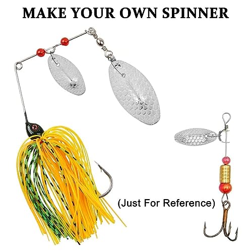 SUPERFINDINGS 90Pcs 3 Sizes Fishing Lures Spoons Stainless Steel Lure Fishing Lures Hard Baits Fishing Attractor Spinner Blades for Lures Worm Spinner Baits Spoons Rigs Making - color: Silver