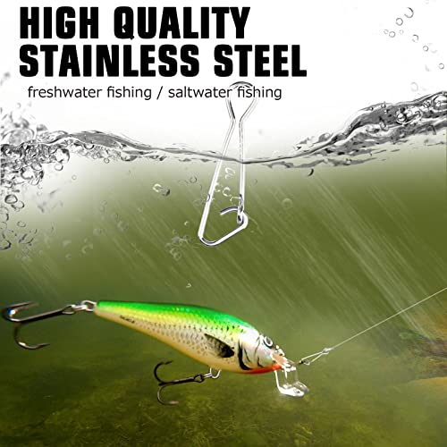 AMYSPORTS Line Connector Fishing Snap Stainless High Strength Snaps Swivels Saltwater Quick Change Fishing Snap Clip Freshwater - color: White, size: Size 7 (176lb) 100 pcs