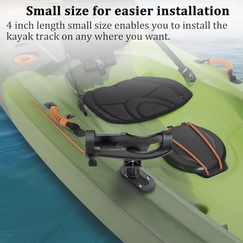 Huntury Kayak Track, Kayak Low Profile Track, Kayak Rail, Kayak Accessories Mount Track, Kayak Gear Track for Fishing Rod Holder, Fish Fider, Cup Holder, Anchor Cleats - style: 4pcs 4“ Length