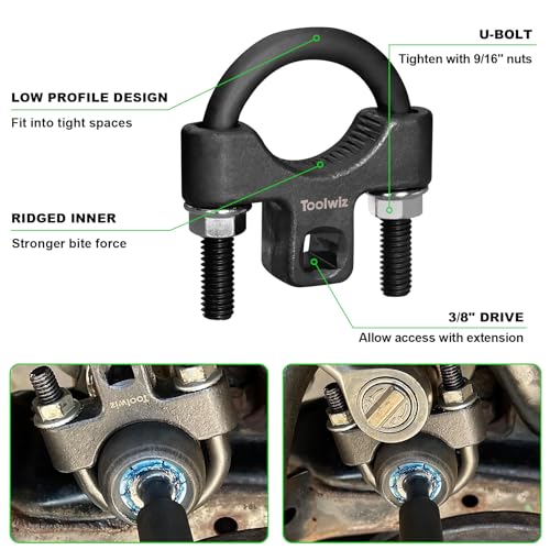 Toolwiz Inner Tie Rod Removal Tool Kit, 3/8'' Universal Low Profile Tool and Inner Tie Rod Hex Wrench Repair Remover 27-42mm End Wrench for 1/2" Square Drive, 2pcs for Most Cars Repair