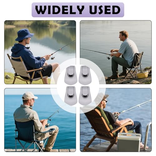 4Pcs Fishing Rod Clips Multi-Functional Fishing Rod Tie & Fixer, Portable Detachable Fixed Storage Organizer Suitable for Casting Rods, Spinning Bass & Fly Rods（Gray）