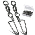AMYSPORTS Saltwater Connector Fishing Snap Swivel High Strength Snaps Swivel Freshwater Ball Bearing Fishing Swivels Stainless Steel Corrosion Resistant Black Nickel - size: Size 0+0 (16lb) 25 pcs