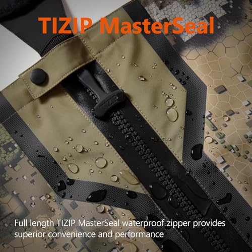 BASSDASH VORTEXIS Men’s Zippered Breathable Chest Waders Waterproof for Fly Fishing Hunting Stocking Foot Lightweight - color: Desolve Veil/Military Olive, size: Large, Stocking Foot 9-10