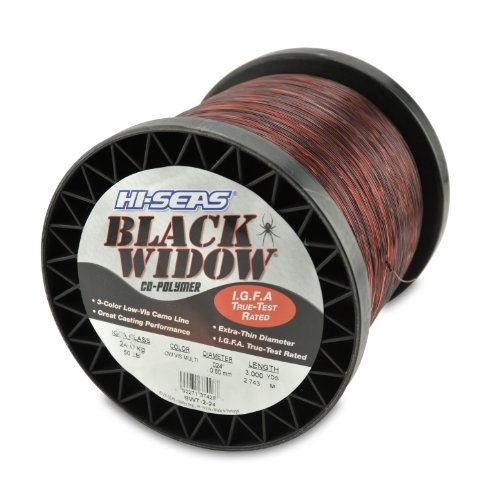 Hi-Seas Black Widow Co-Polymer Line - size: 3,000 Yard, 50 Pound Test