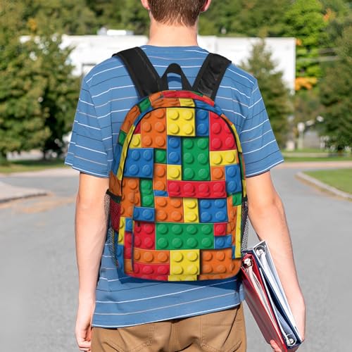 Block Funny Game Colorful Backpack For Teenage Girls And Boys Cute Kids Backpacks Children School Bag - color: Block Funny Game Colorful