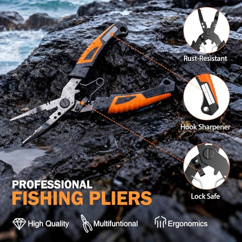 PLUSINNO Fishing Gear- Fishing Rod and Reel Combos, Fishing Backpack, Fishing Net, Fishing Bag with Rod Holders and Tackle Box for Freshwater/Saltwater, Fishing Gifts for Men - style: Khaki Backpack Tools With Rod&net