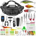 THKFISH Fishing Waist Pack Bag with Tackle Box, Small Fishing Sling Fanny Pack with Lure Kit, Fish Pliers Kit, Lip Gripper, Weigh Scale