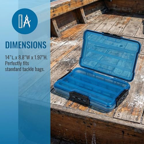 BEAR PAW 3700 Fishing Tackle Boxes Large Waterproof Fishing Tackle Box Lure Tray Storage Organizer Plastic Box with Adjustable Dividers Blue - style: 3700 Waterproof