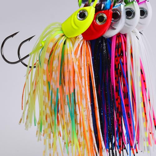 Spinnerbait Fishing Lure, Hard Metal Jig Spinner Baits Kits Swimbait for Bass Trout Pike Salmon Walleye Freshwater Saltwater 5pcs/Pack - color: Spinnerbait 5pcs/set 2, size: 3/8oz