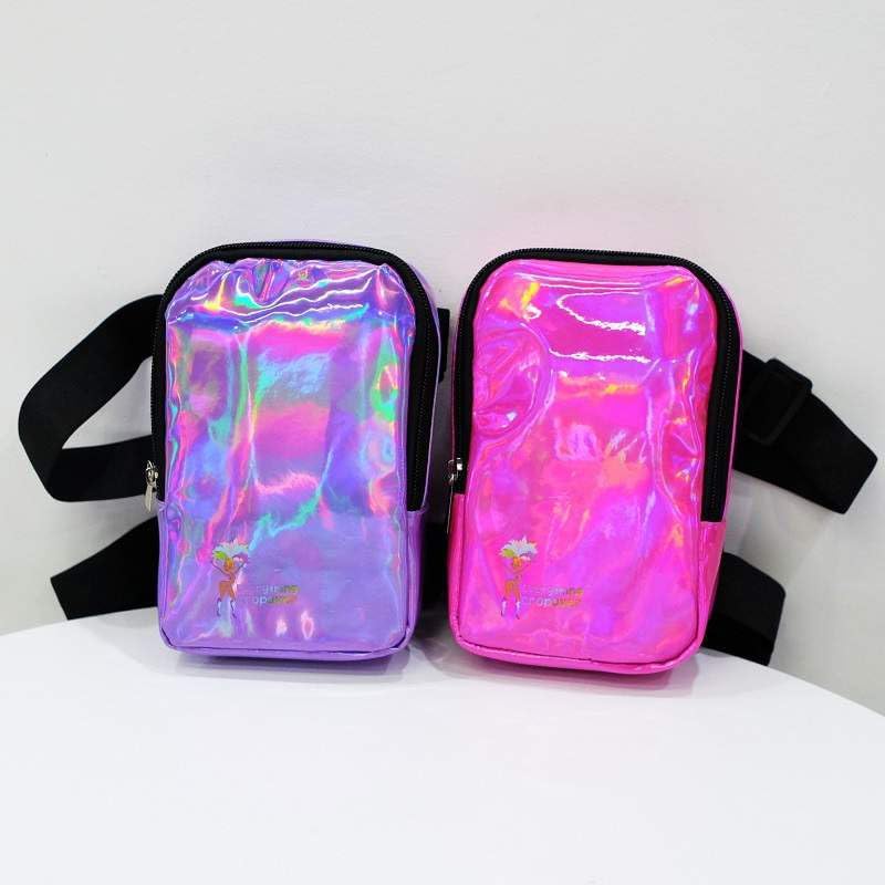 Holographic Thigh Bag | Leg Harness for Women | Outdoor Waist Pouch | Carnival Hiking Travel Fanny Pack with Adjustable Straps | Purple - color: Purple