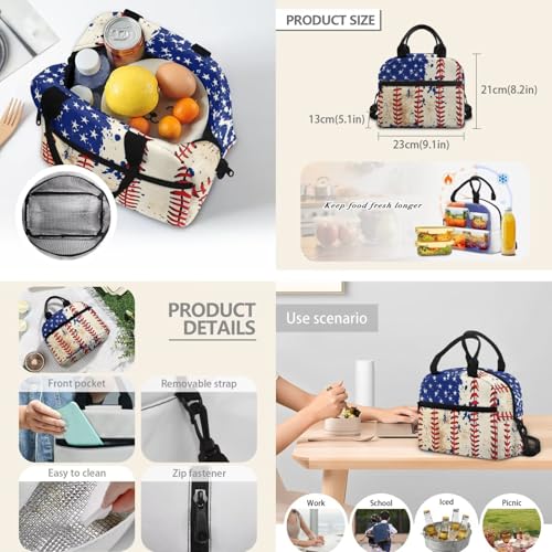Kids' Backpacks School-Bag 4 Pack Set Custom Baseball Print Backpack with Lunch Box Pencil Case Water Bottle Holder Sling Bag with Pocket Adjustable Strap - color: Custom Baseball Print B